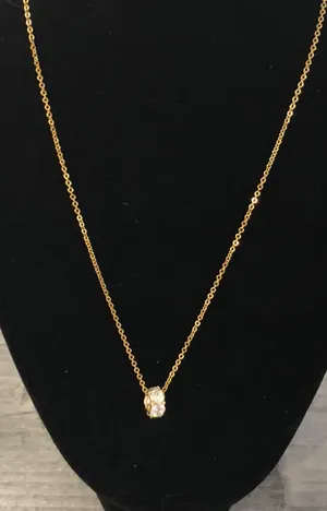 Gold Toned Crystal Necklace thumbnail 2