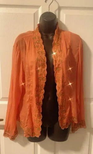 Very sheer cover shirt Orange Size L thumbnail 1