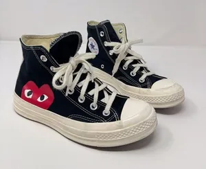 Comme Des Garcons PLAY x Converse Unisex Chuck Taylor Sneaker Men 5.5 Women 7.5 thumbnail 1