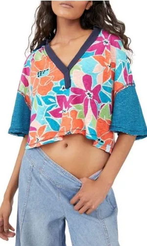 Free People ON A BOAT BOXY TOP SMALL NWT thumbnail 1