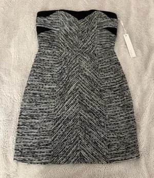 Free People FABLE Tweed Strapless Dress thumbnail 1