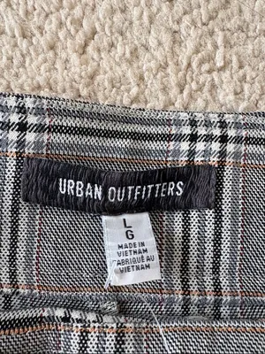 Urban Outfitters School Girl Plaid Gray Skort y2k patch pocket pleats thumbnail 4