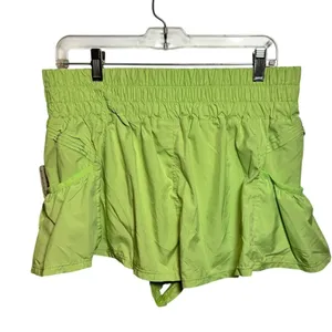 Brand New Free People Movement Women's Large Chartreuse Green Mini Skirt thumbnail 2