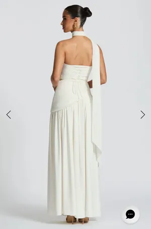 Babyboo White Maxi Dress with Scarf thumbnail 4
