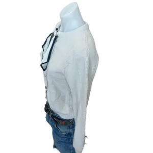 CeCe Off White Scarf Cardigan Sweater MEDIUM Business Casual Career Work $90 thumbnail 11