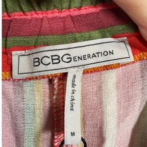BCBG BCBGeneration‎ Striped Wide Leg Tassel Drawstring Pants M Red Size M thumbnail 4
