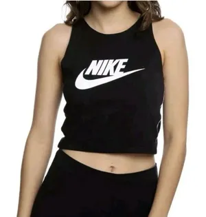 Nike Sportwear Heritage Tank Women's Crop Vest Top Size M Black thumbnail 1