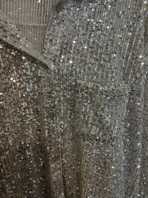 Boutique Indie Collection Silver Sequin Button Down thumbnail 7