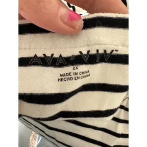 Ava & Viv Knit Midi Dress Black Striped Tassels Stretch Size 2X Boho‎ Casual thumbnail 6