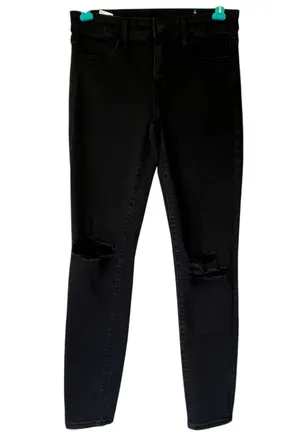 American Eagle Black Distressed NE(X)T Level Stretch Jegging Size 4 thumbnail 1