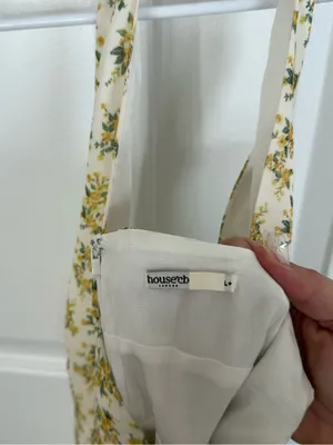 House of CB Solada Ivory Vintage Floral Print Georgette Halter Sundress XL thumbnail 12