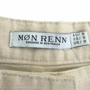 Anthropologie Mon Renn Coast Linen Shorts S Pleated Tan Open Side Ric Rac thumbnail 8