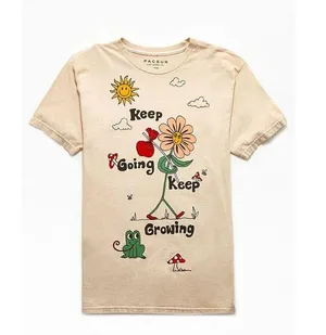 Pacsun 100% Cotton Keep Going Growing Make Waves Crew Neckline Novelty T-Shirt M thumbnail 2