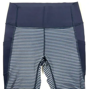 GapFit Small Sculpt Compression Navy Striped High Rise Leggings EUC Training Gym thumbnail 2