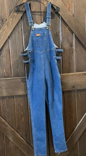 Johnny’s Mama Maternity Overalls Size Medium Blue thumbnail 1
