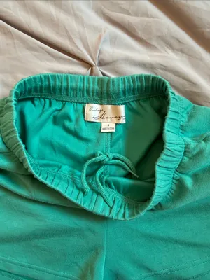 Vintage Havana Green/Teal Two-Piece Sweatshirt & Shorts Set Sweatset thumbnail 2