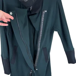 Cabi Renaissance Forest Green Black Asymmetrical Full Zip Mid Length Jacket‎ S thumbnail 5