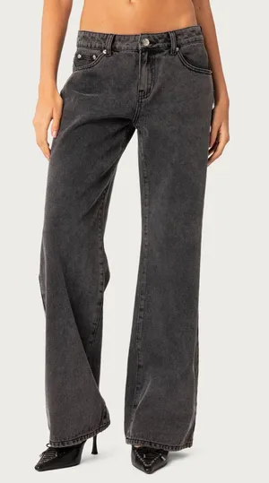 Edikted Charcoal Wide leg Jeans thumbnail 1