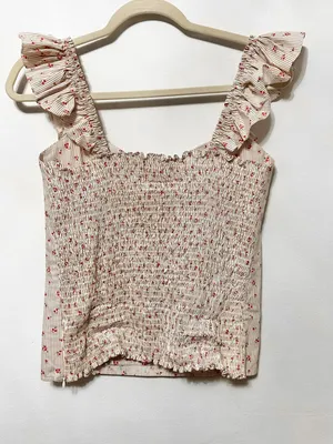 ianni bini retro coquette karen blouse flower garden ivory pink thumbnail 5