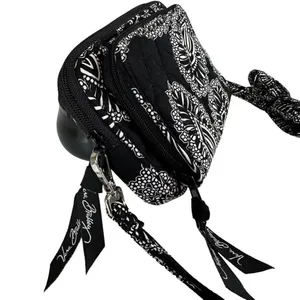 Vera Bradley Black Bianca Bouquet Crossbody Wallet thumbnail 2