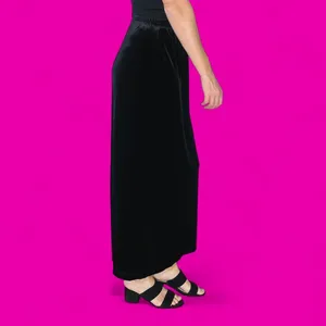 Vintage Carol Anderson Collection Black Velvet Midi Maxi Skirt thumbnail 5