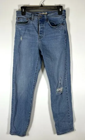 Levi's‎ Wedgie Straight Premium Denim Jeans Button Fly Women’s Size 27 90’s thumbnail 1