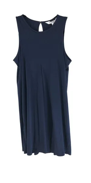 BCBGeneration Dress Pleat Keyhole Back Sleeveless Stretch Navy Blue XS thumbnail 1