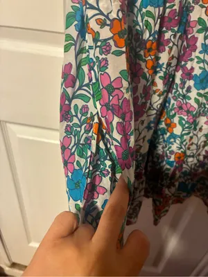 Anthropologie Roller Rabbit Blomst Ondika Floral Ruffle Mini Dress V-neck Size M thumbnail 5