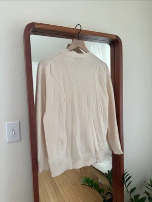 J.Crew Cashmere Cardigan V Neck Button Front Cream Womens S thumbnail 8
