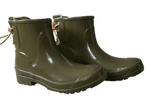 Top-Sider women's size 6 army green waterproof rubber rain boots footwear thumbnail 1