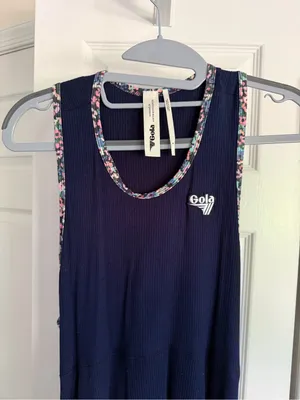 Gola x Anthropologie Sun’s Out Mini Dress Navy Floral Trim Athletic Dress Size M thumbnail 5