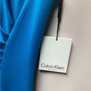 Calvin Klein sleeveless ruched dress. Deep turquoise blue. Size 4 NWT thumbnail 9
