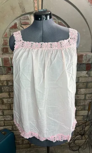 tank top pink lace square neck Size M thumbnail 1