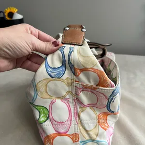 👜 COACH Scribble Signature Multicolor Shoulder Bag & Wallet Set thumbnail 7