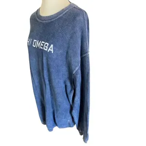 Corded Crew Slate Blue Chi Omega Corduroy-Style Sweatshirt – Size Large thumbnail 11