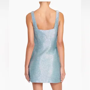 Staud Le Sable minidress in French Blue thumbnail 3