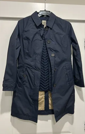 Timberland Women HyVent Waterproof 2 in 1 Trench Coat Blue Small Quilted Liner thumbnail 1