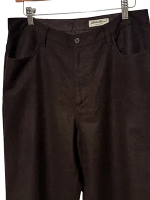 Eddie Bauer Late 90’s Dark Brown Wool High Rise Straight Leg Trousers Sz 12 thumbnail 3