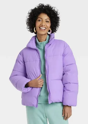 A New Day Purple Puffer Jacket thumbnail 1