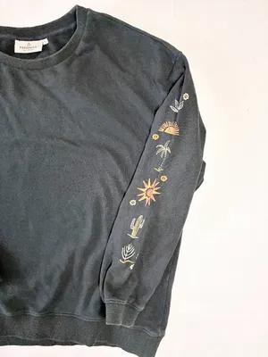 Passenger Chica Oversized Graphic Crewneck Sweatshirt Organic Cotton - L - Black thumbnail 2