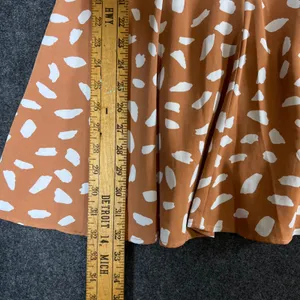 Lulus Terracotta Orange White Abstract Print Puff Sleeve Mini Dress Small thumbnail 6