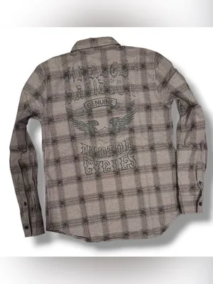 Harley Davidson Genuine Motorclothes Plaid Graphic Button Up Shirt Small thumbnail 5