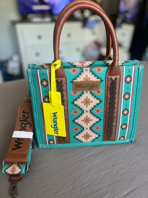 Wrangler Southwestern Print Canvas Tote Crossbody Small thumbnail 1