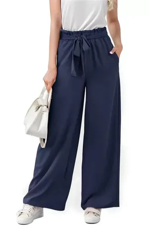 High Rise Elastic Waist Palazzo Pants For Women, Size-M-L-XL thumbnail 2