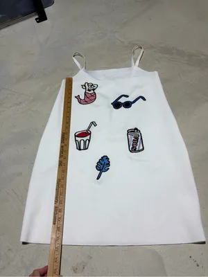 Zara trafaluc summer patches white dress medium thumbnail 3