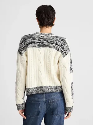 {M} Madewell Marled Patchwork Cardigan Merino Wool Sweater thumbnail 9
