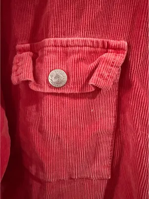Fresh Produce Red Corduroy Button-Up Jacket Medium thumbnail 7