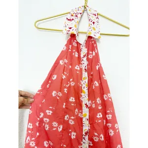 Anthropologie Maeve Halter Open-Back Godet Midi Shirt Dress Mixed Floral Boho thumbnail 7