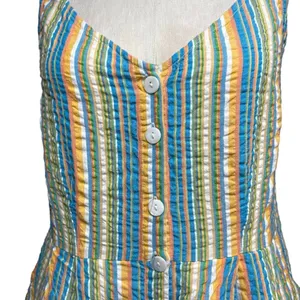 Roller Rabbit Seersucker Lindy Dress Rainbow‎ Stripe Size Medium thumbnail 5