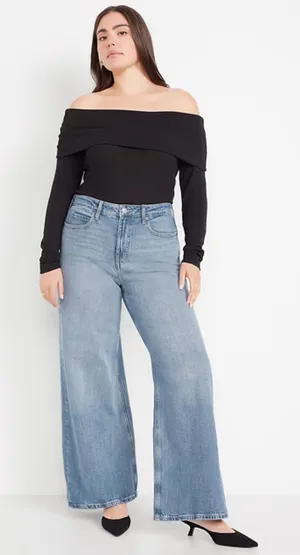 NWT old navy extra high rise super wide leg secret smooth pockets Size 14 thumbnail 1